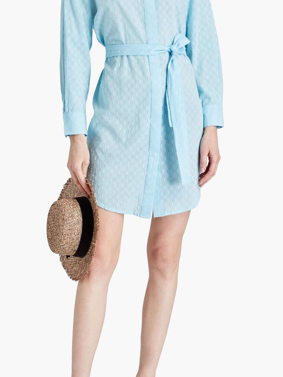 brandi belted cotton-jacquard mini dress