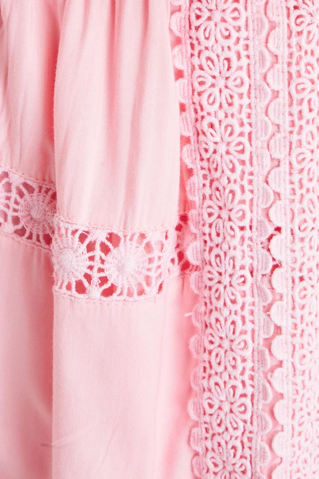 MELISSA ODABASH Chelsea crocheted lace-trimmed voile mini dress