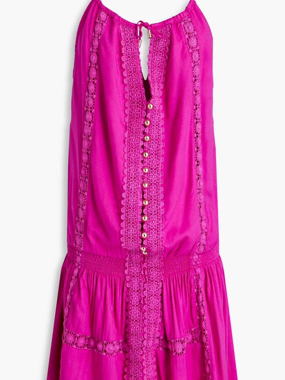 chelsea lace-trimmed embellished voile mini dress