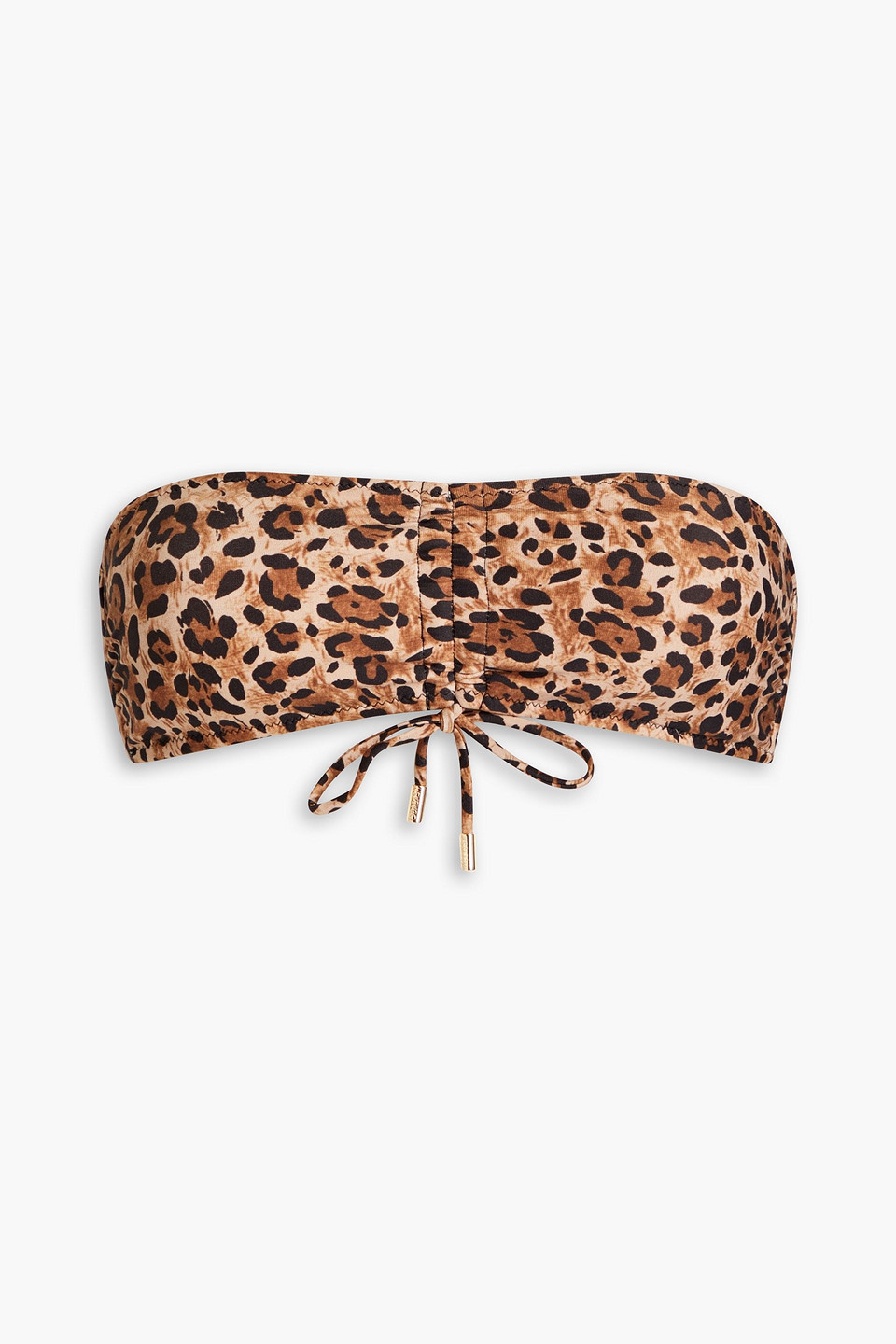 Melissa Odabash Florence Ruched Leopard-print Bandeau Bikini Top In Animal Print