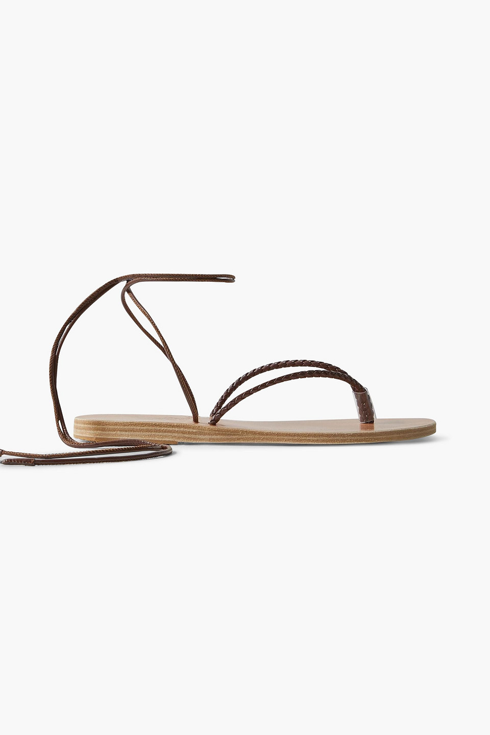Ancient Greek Sandals Mitos Braided Leather Sandals In Chocolate