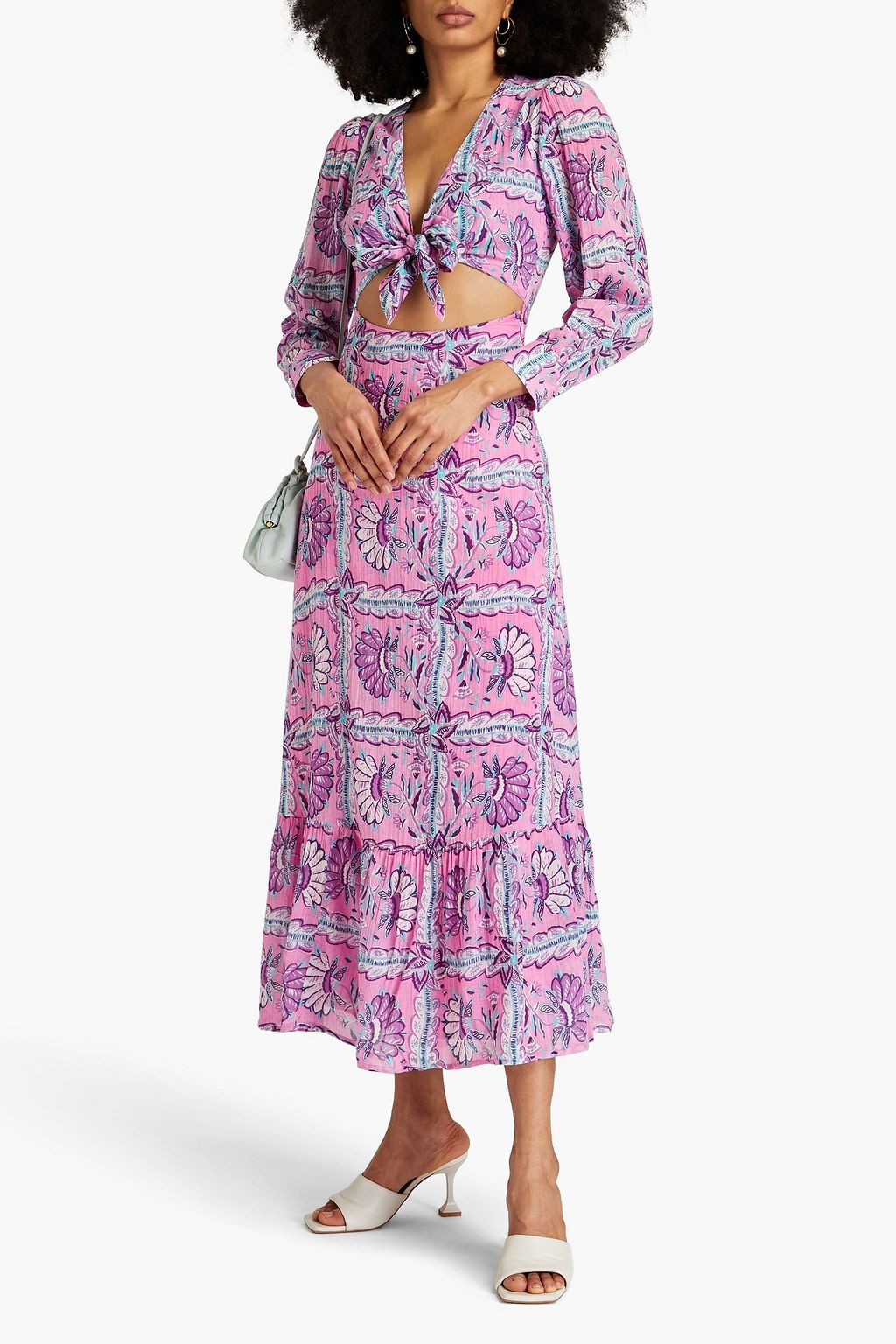 ANTIK BATIK Hupa cutout printed cotton-voile maxi dress
