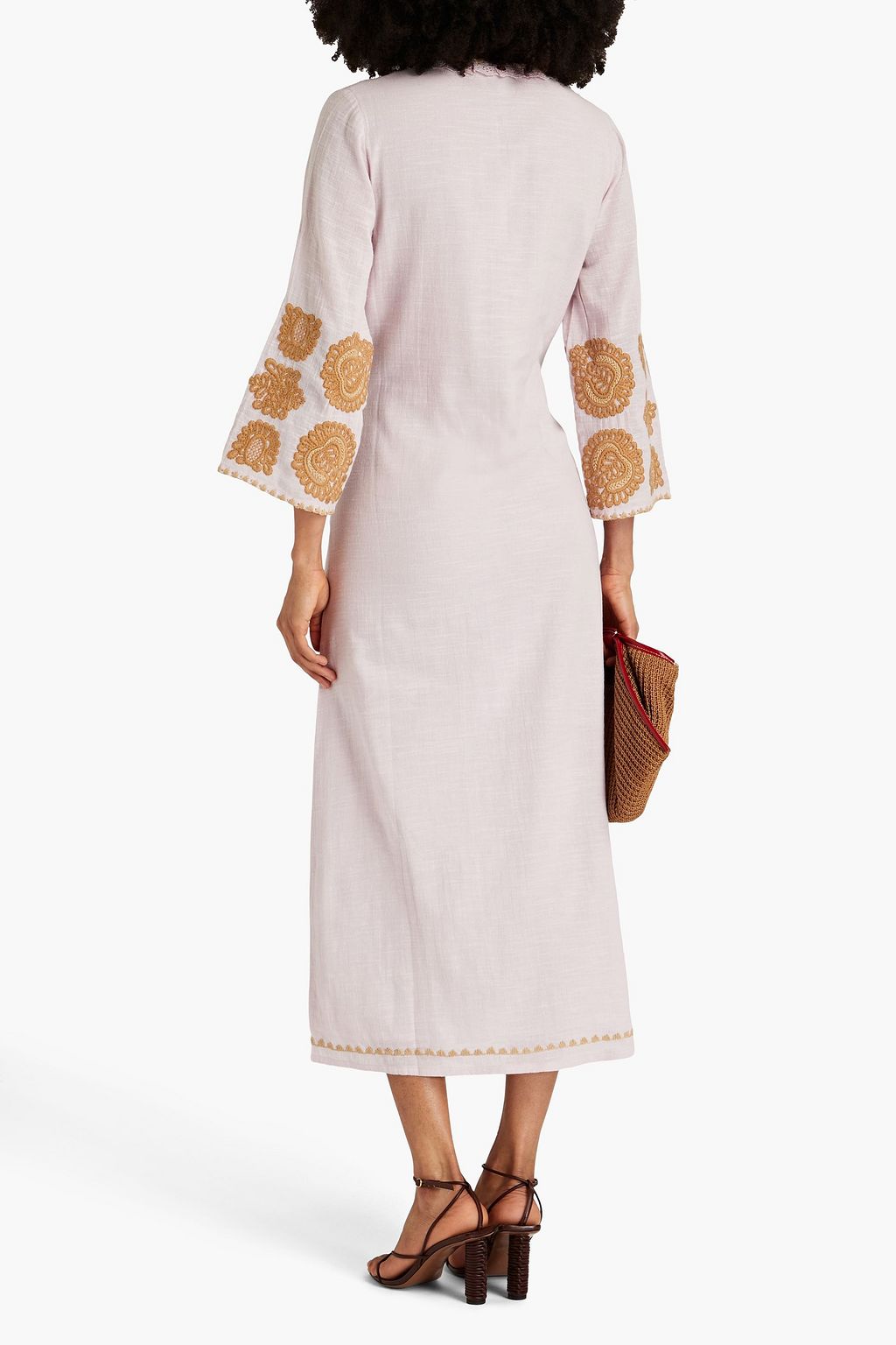 ANTIK BATIK Togala embellished cottongauze midi dress THE