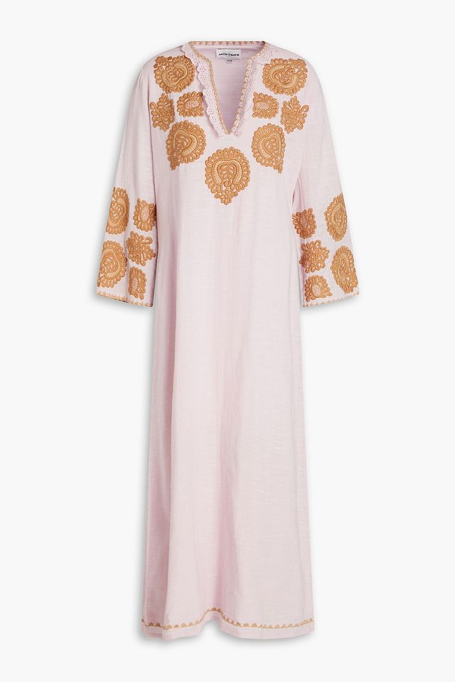 Togala embellished cotton-gauze midi dress