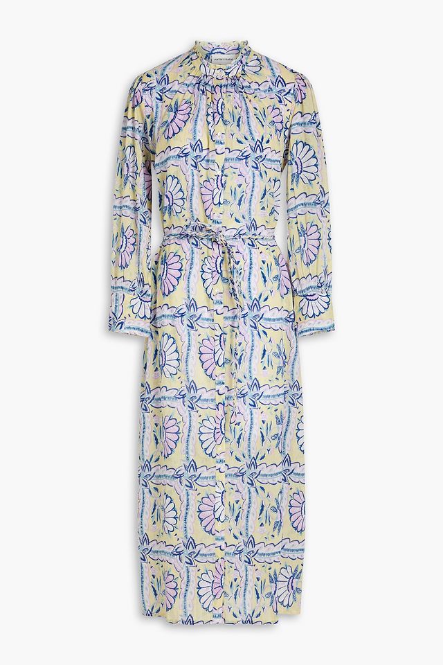 Hupa printed cotton-voile midi shirt dress