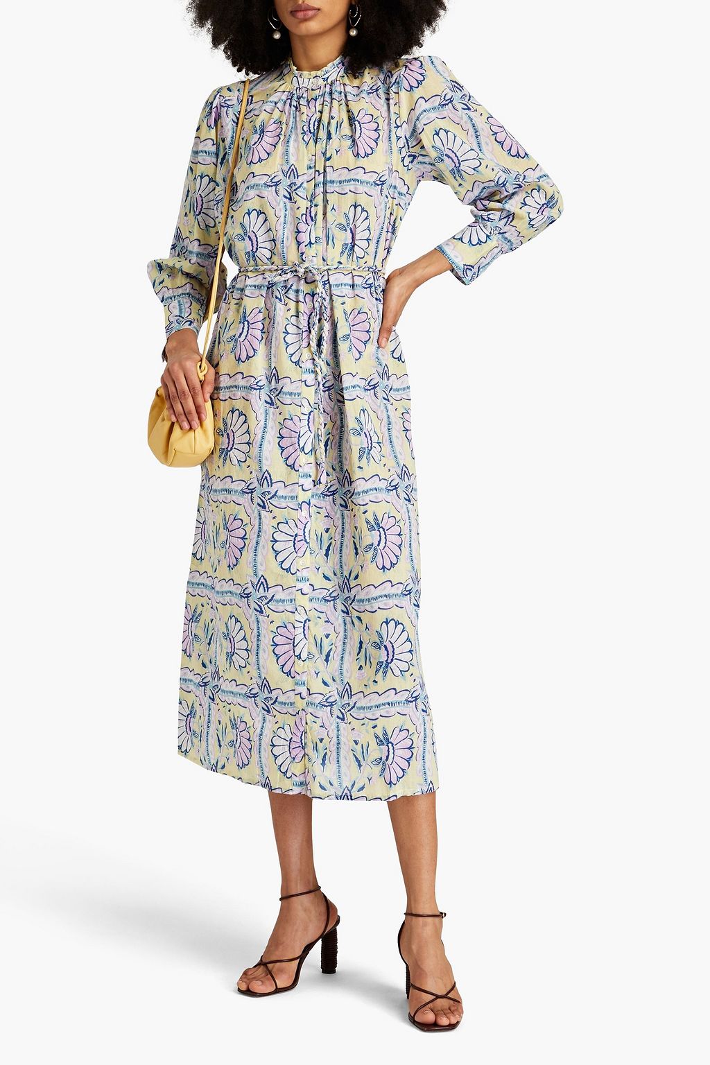 ANTIK BATIK Hupa printed cotton-voile midi shirt dress