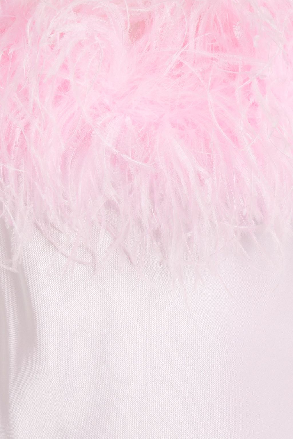 SLEEPER Boheme feather-trimmed satin mini slip dress