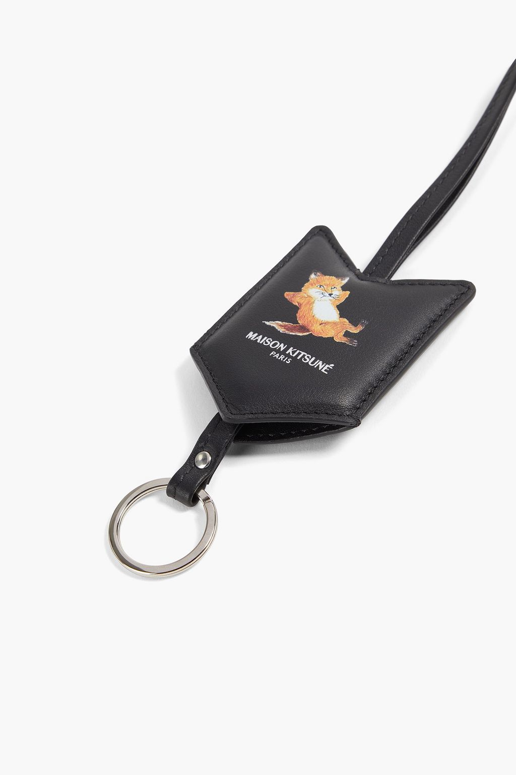 MAISON KITSUNÉ Printed leather keychain