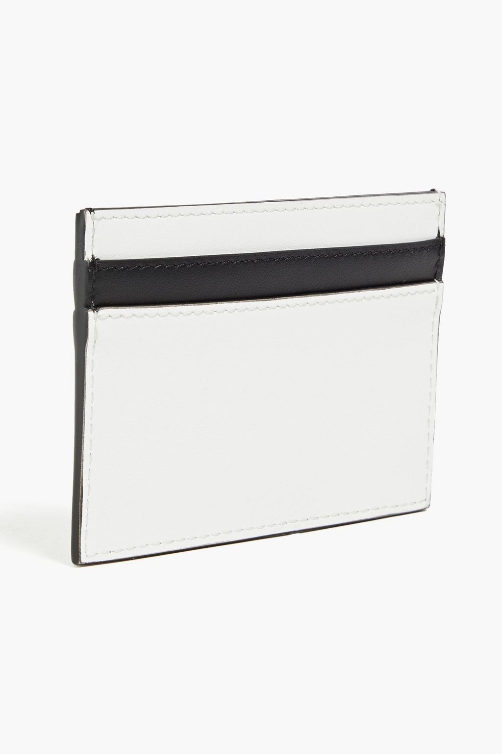 MOSCHINO Printed two-tone leather cardholder