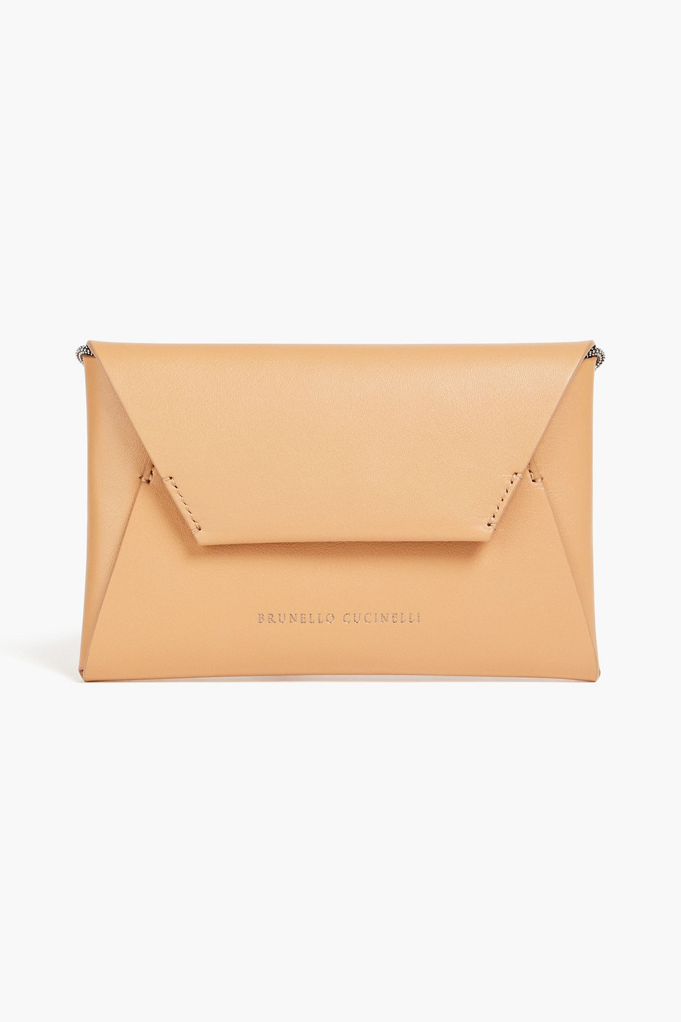 Brunello Cucinelli Leather Envelope Clutch In Brown ModeSens
