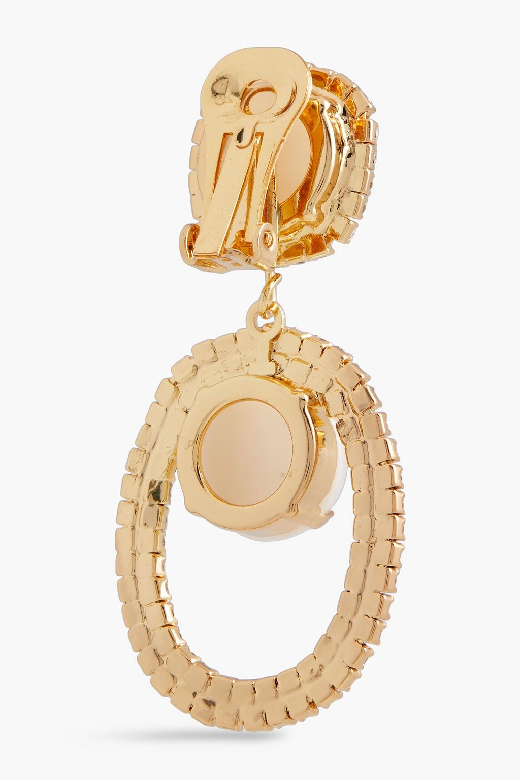 KENNETH JAY LANE Gold-plated, faux pearl and crystal clip earrings
