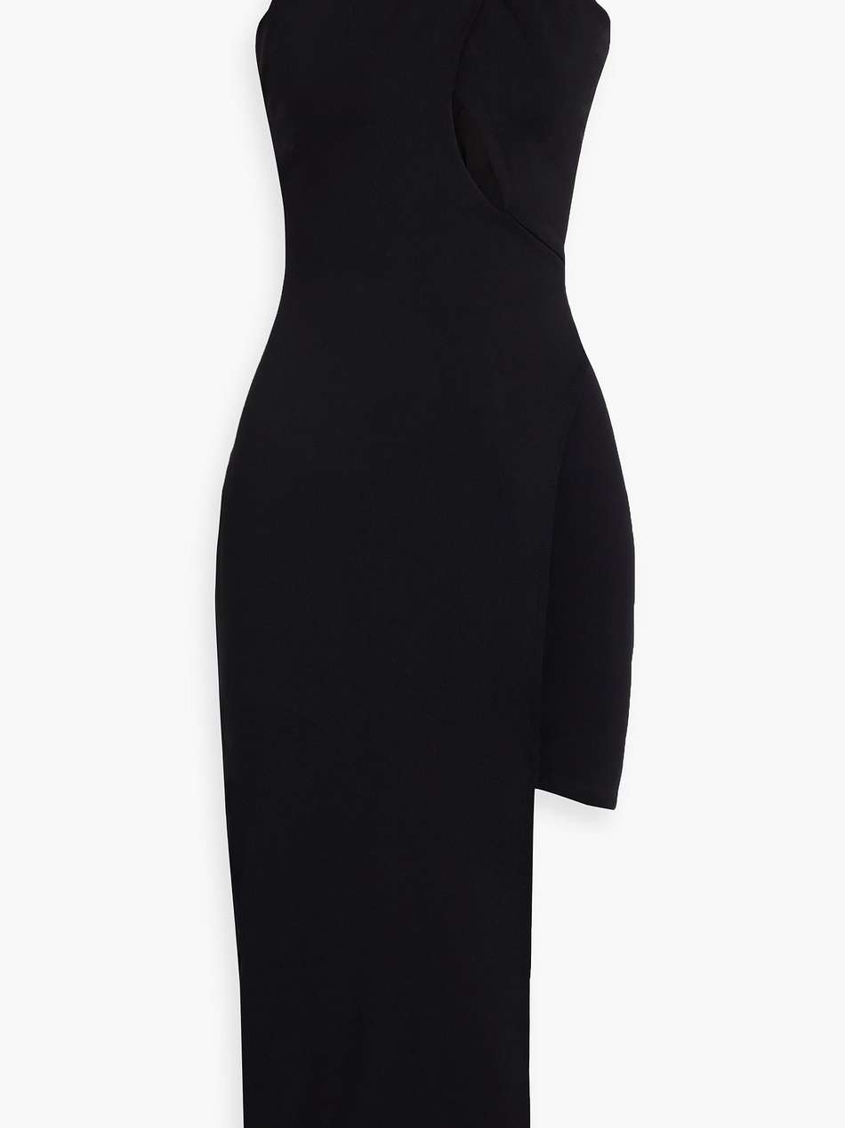 kora asymmetric cutout ponte midi dress