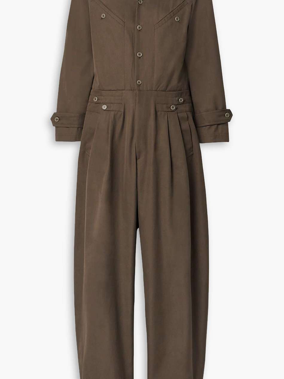 the meteorite pleated cotton-twill jumpsuit