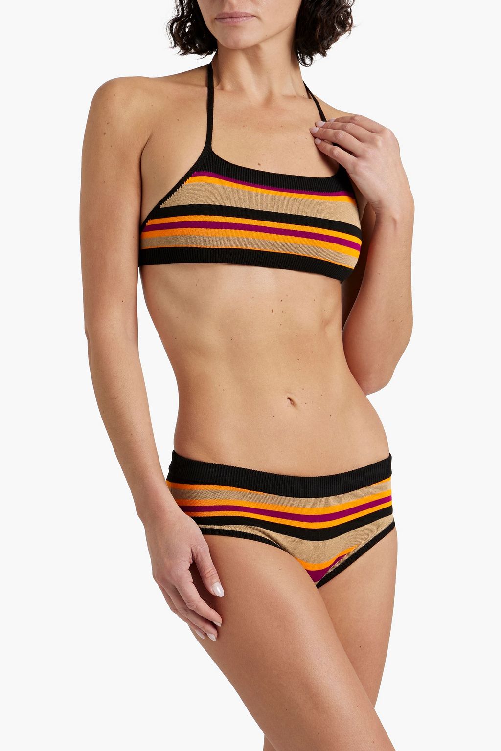 DRIES VAN NOTEN Neckholder-Bustier aus Strick mit Streifen