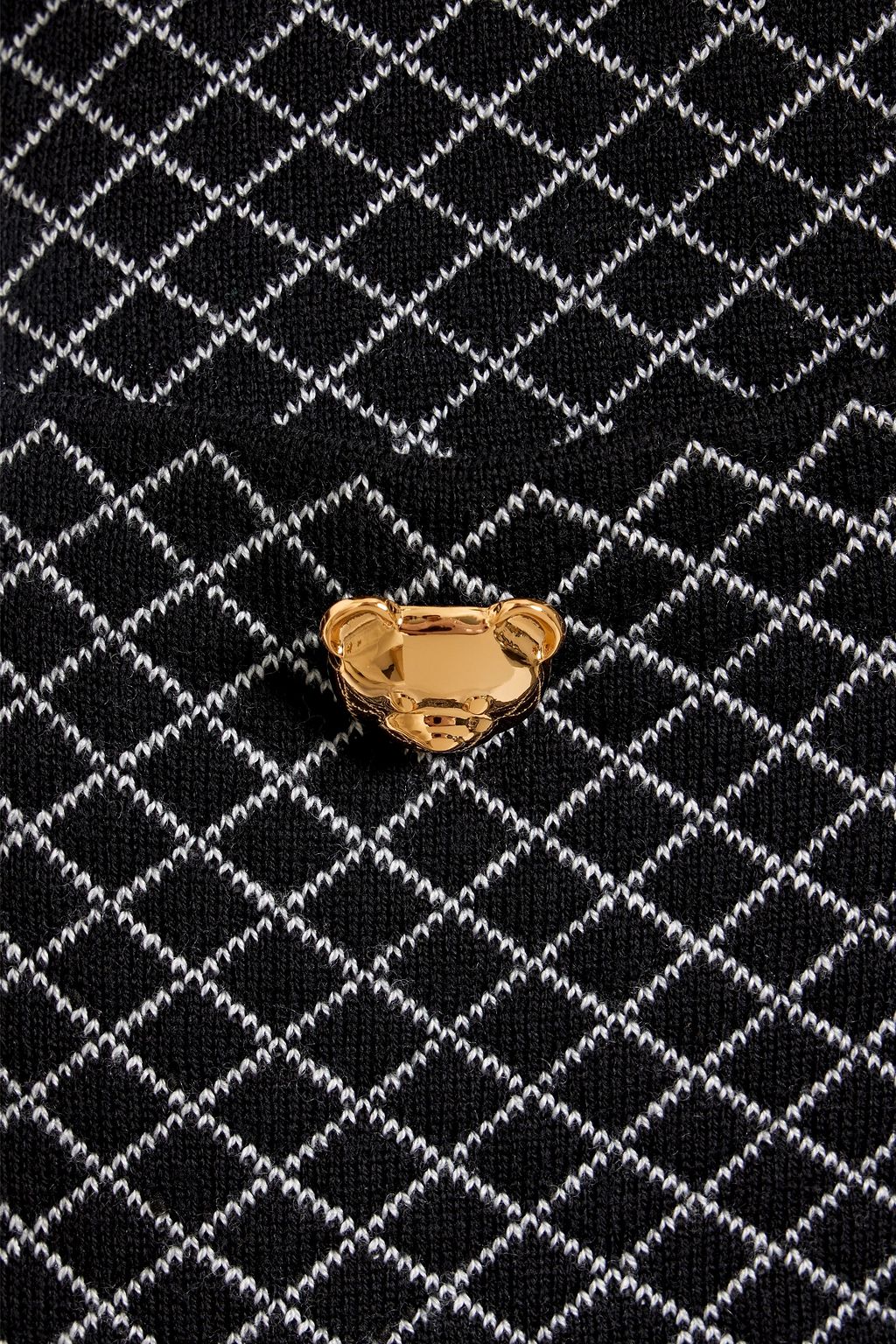 MOSCHINO Minikleid aus Jacquard-Strick aus Wolle mit Zierknöpfen