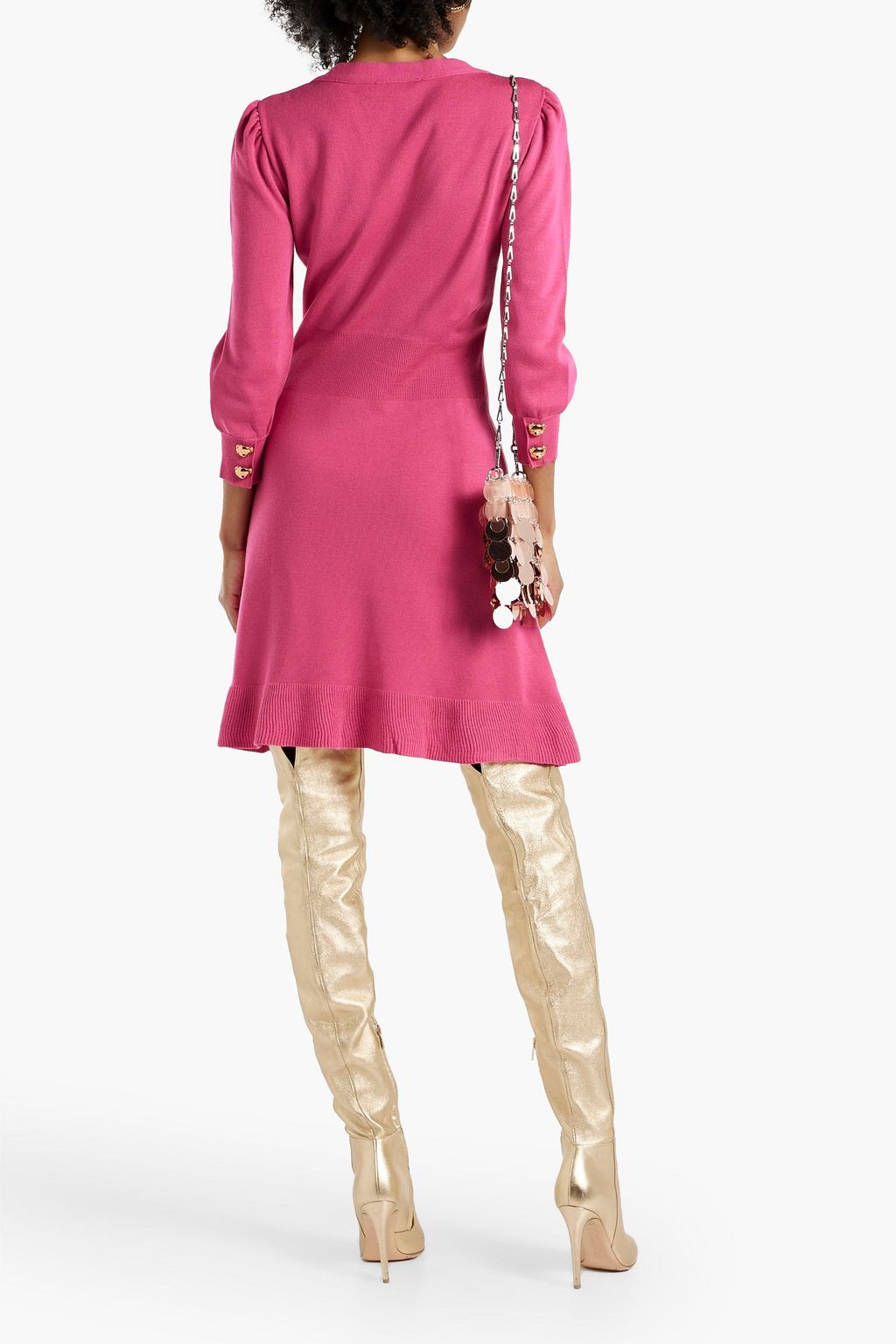 MOSCHINO Embellished wool mini dress