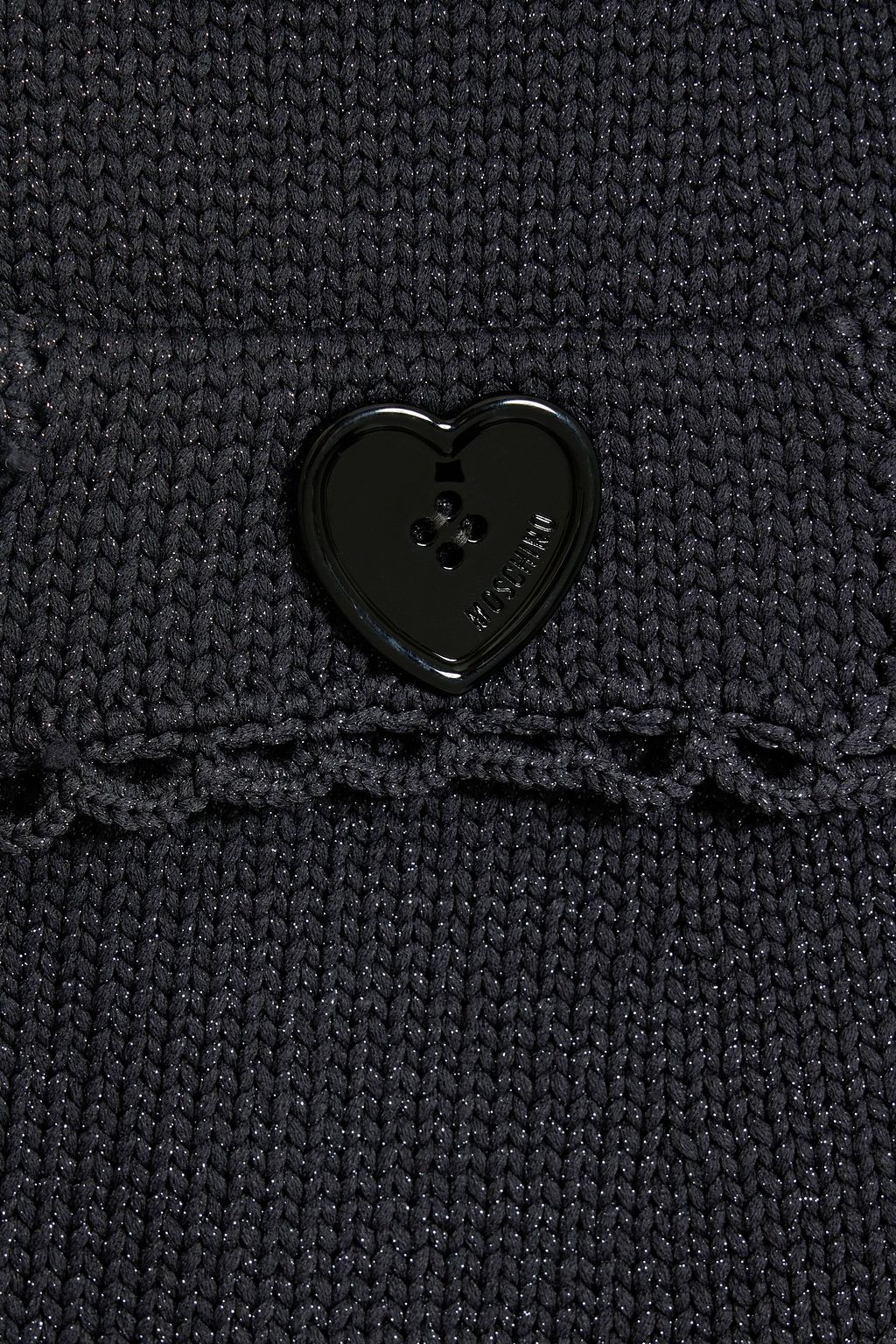 MOSCHINO Mini-Strickkleid mit Muschelsaum und Metallic-Effekt