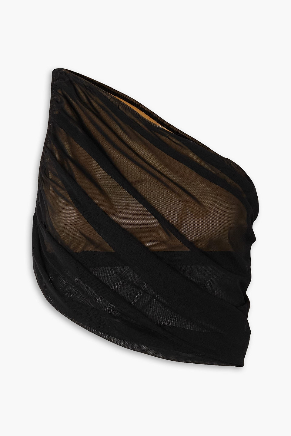 Norma Kamali Diana One-shoulder Draped Bikini Top In Black