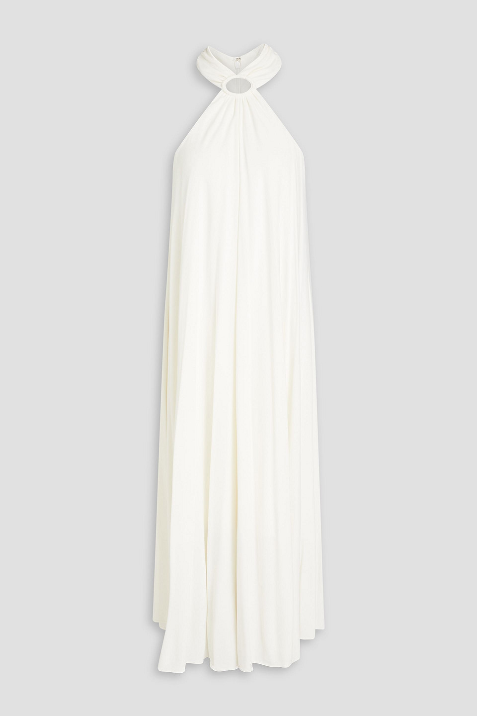 Halston Karsyn Ring-embellished Jersey Midi Dress In White