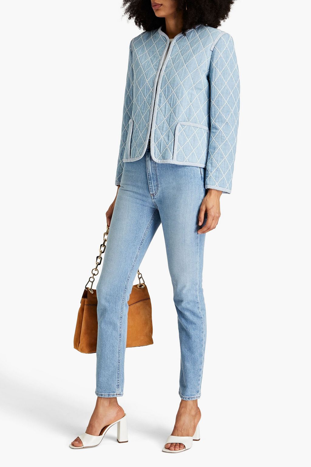 SANDRO Quilted cotton-blend jacket