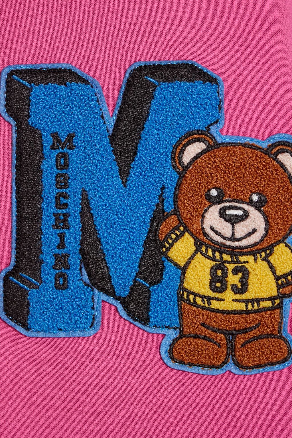 MOSCHINO Appliquéd French cotton-terry hoodie