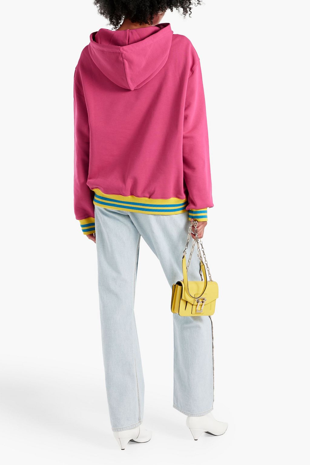 MOSCHINO Appliquéd French cotton-terry hoodie