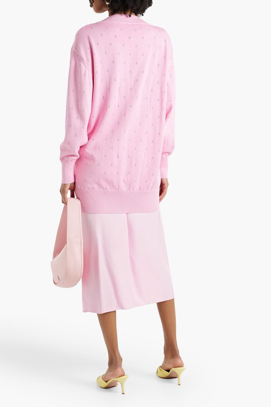 MOSCHINO Cardigan aus Baumwolle in Pointelle-Strick mit Verzierung