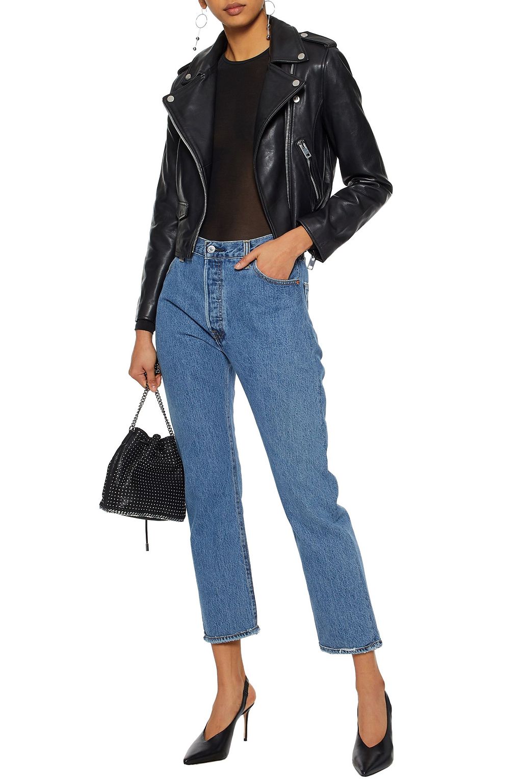 WALTER BAKER Leather biker jacket