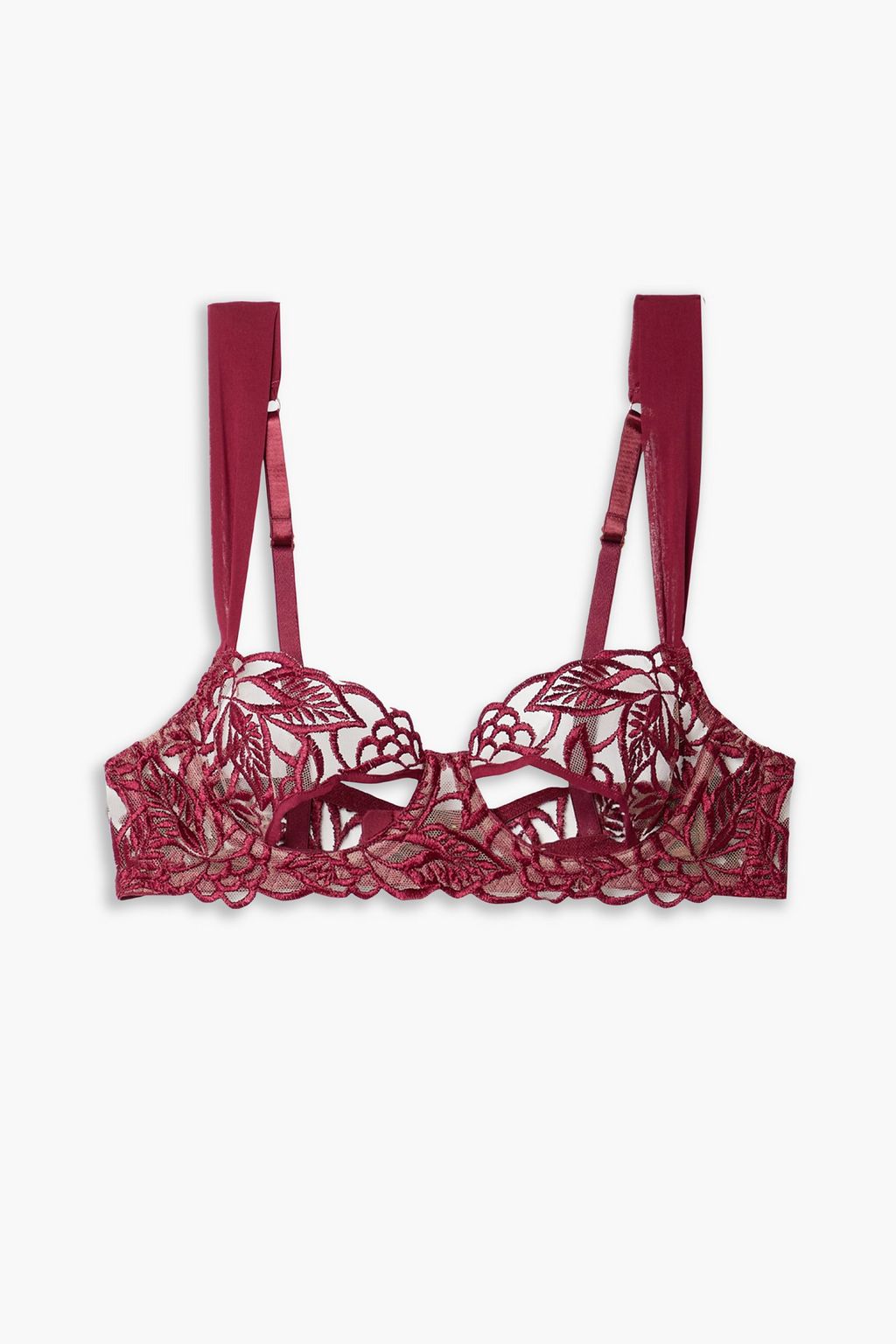 COCO DE MER LONDON Aurora embroidered tulle underwired balconette