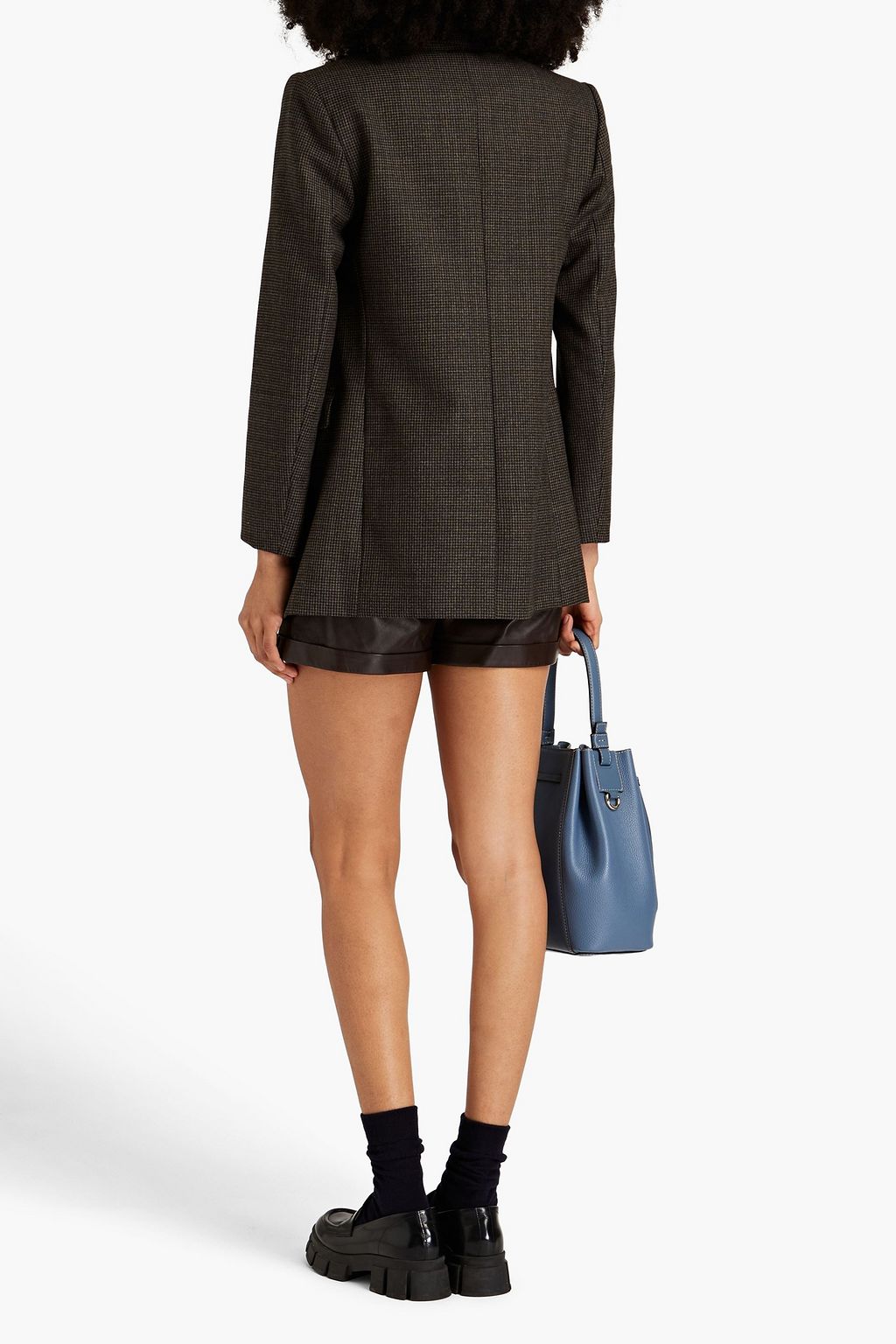SANDRO Houndstooth crepe blazer