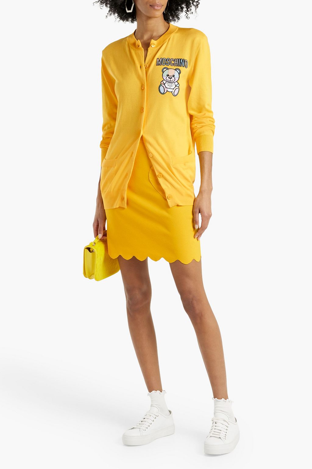 MOSCHINO Embroidered cotton cardigan