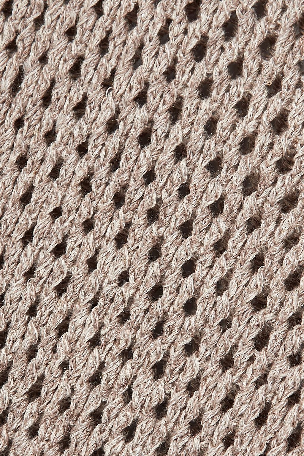 LAFAYETTE 148 Metallic open-knit linen-blend top