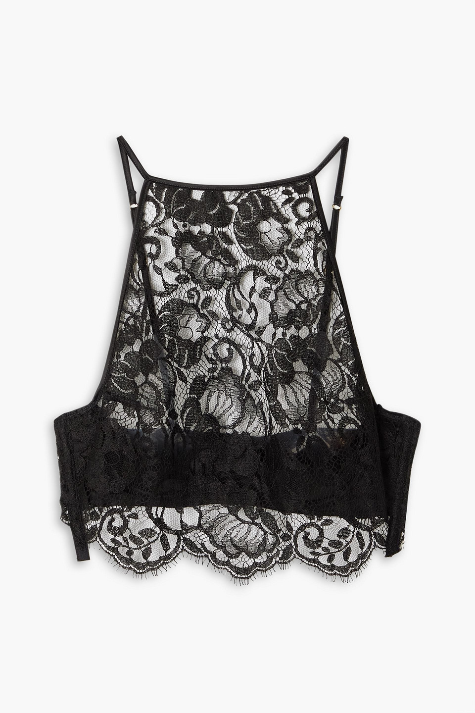 COCO DE MER LONDON Olinda satin-trimmed stretch-lace underwired balconette bra