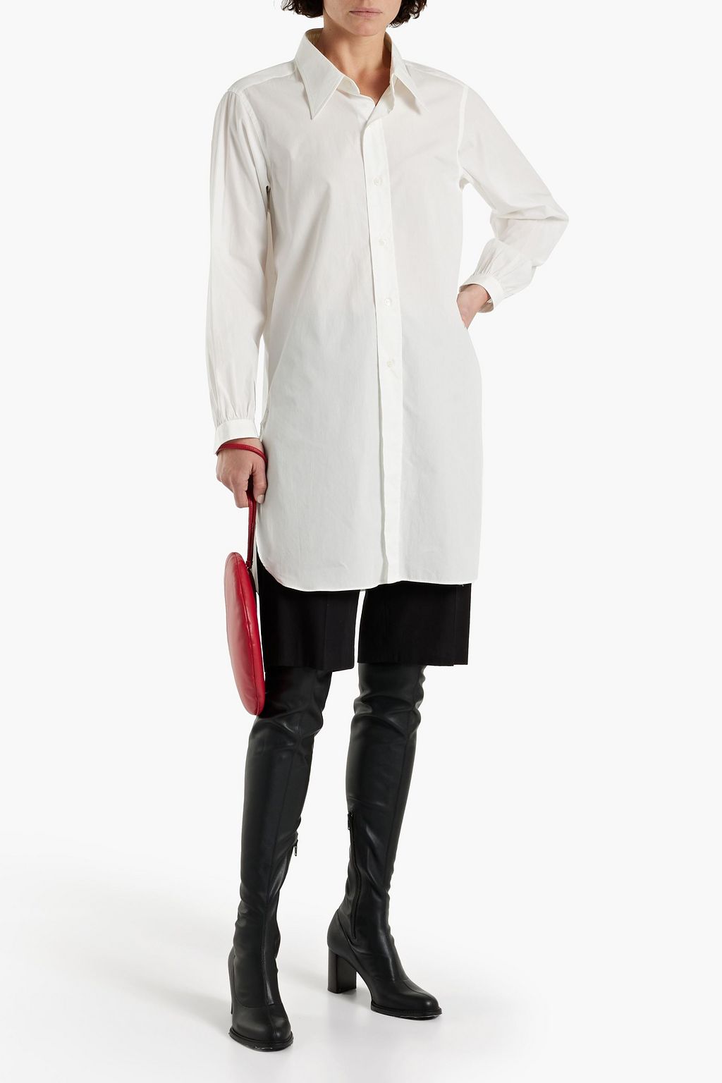 MAISON MARGIELA Oversized embroidered cotton-poplin shirt