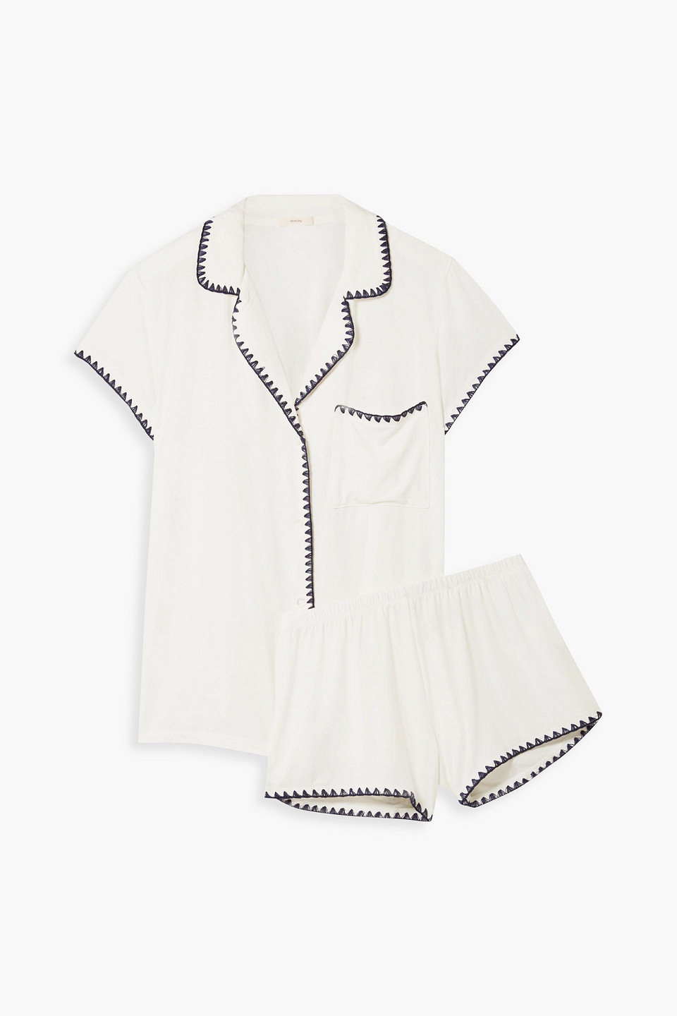 Eberjey Frida Relaxed Short Pajamas In Off-white