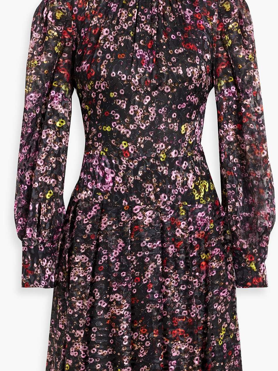printed devoré-chiffon mini dress