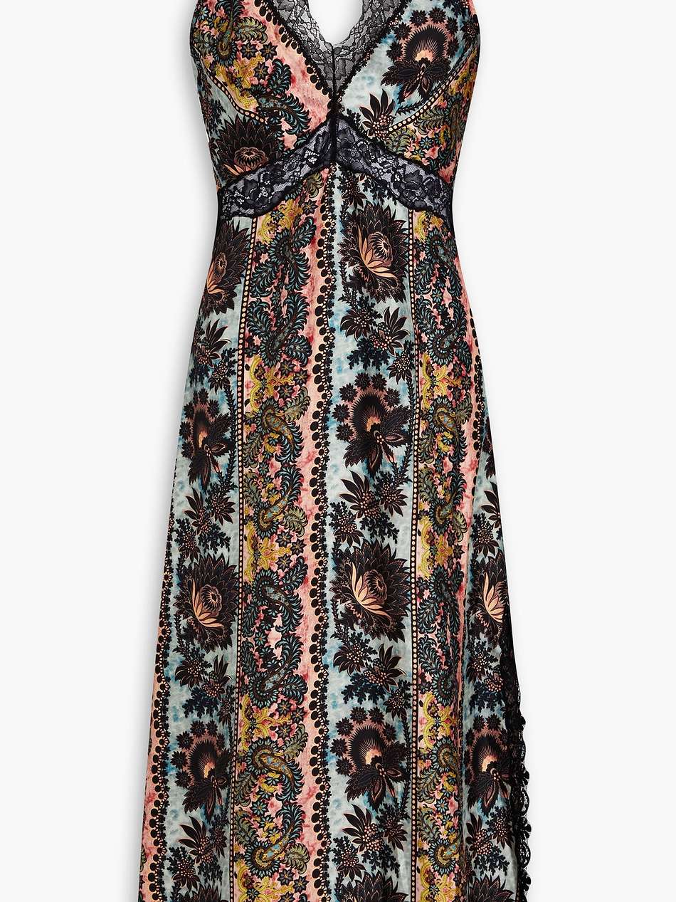 printed silk-twill midi dress