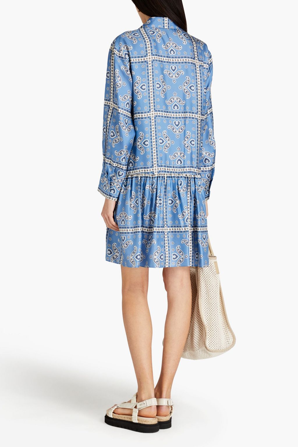 SANDRO Paisley-print silk-twill mini dress