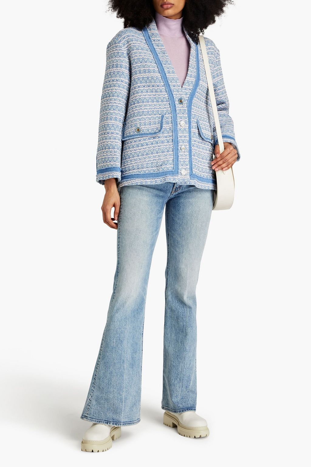 SANDRO Amelia cotton-blend tweed jacket