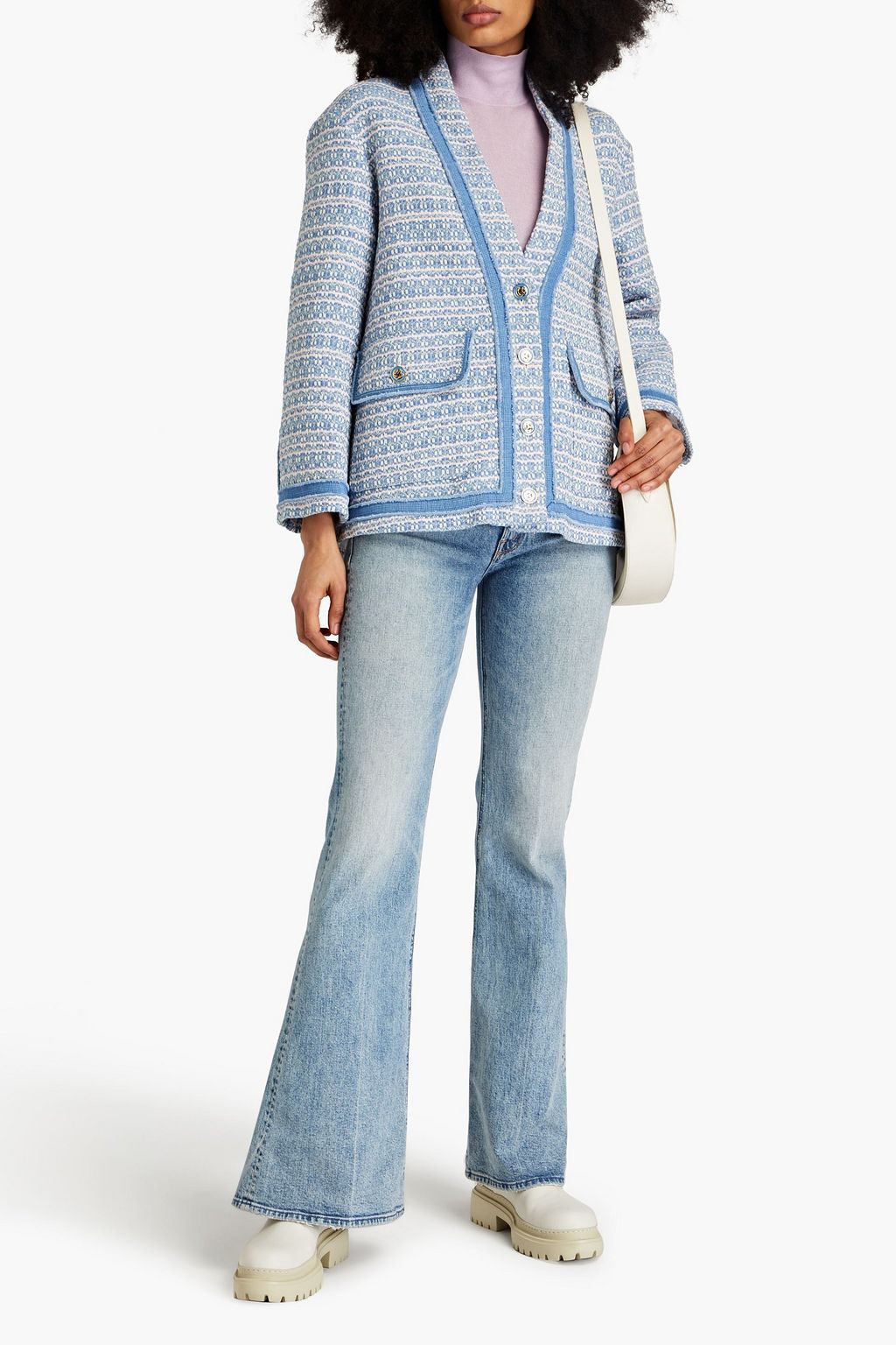 SANDRO Amelia cotton-blend tweed jacket | THE OUTNET