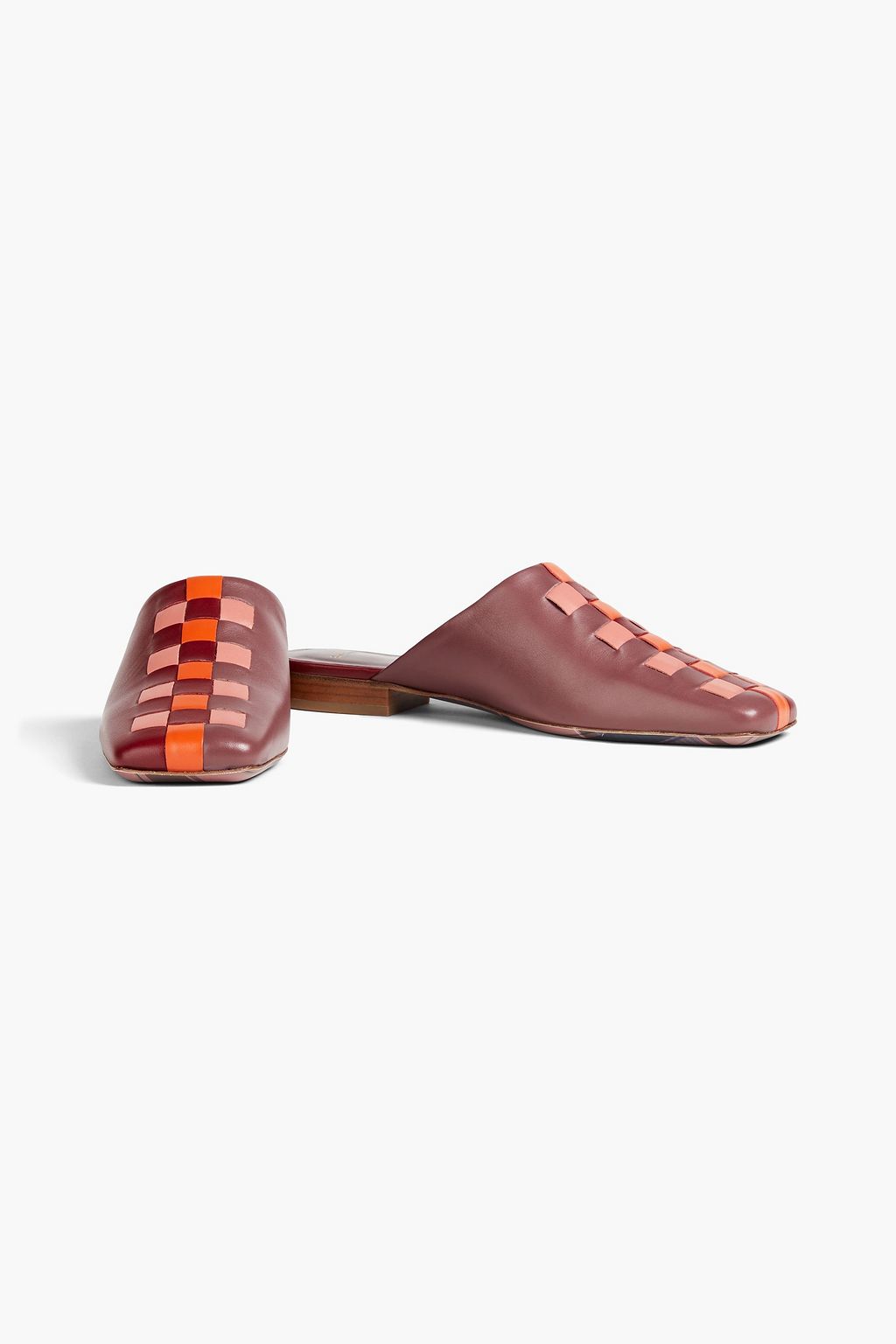 PAUL SMITH شبشب من الجلد بنقشة مربّعات