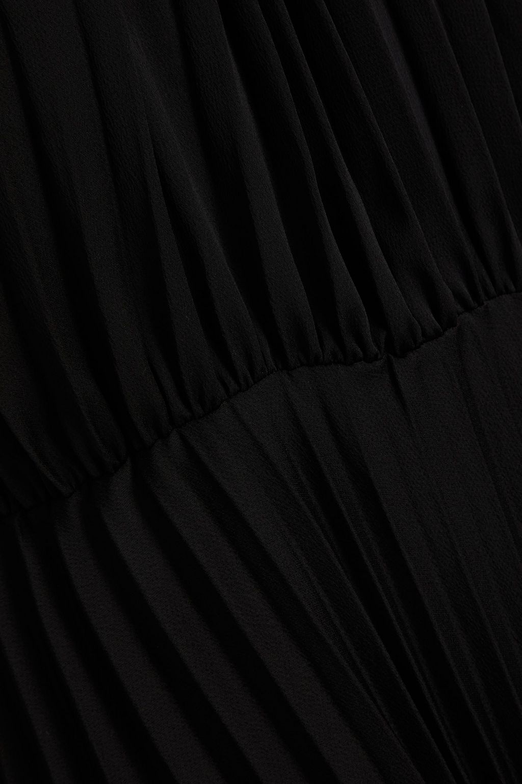 SANDRO Pleated satin midi dress