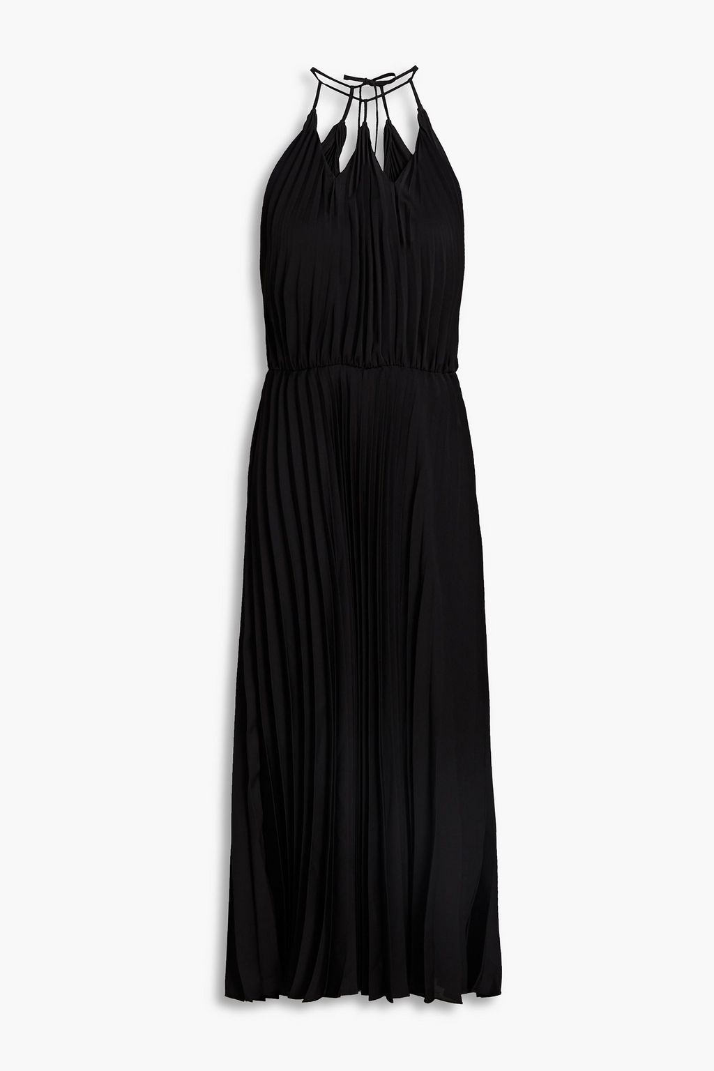 SANDRO Noelia pleated satin midi dress | THE OUTNET