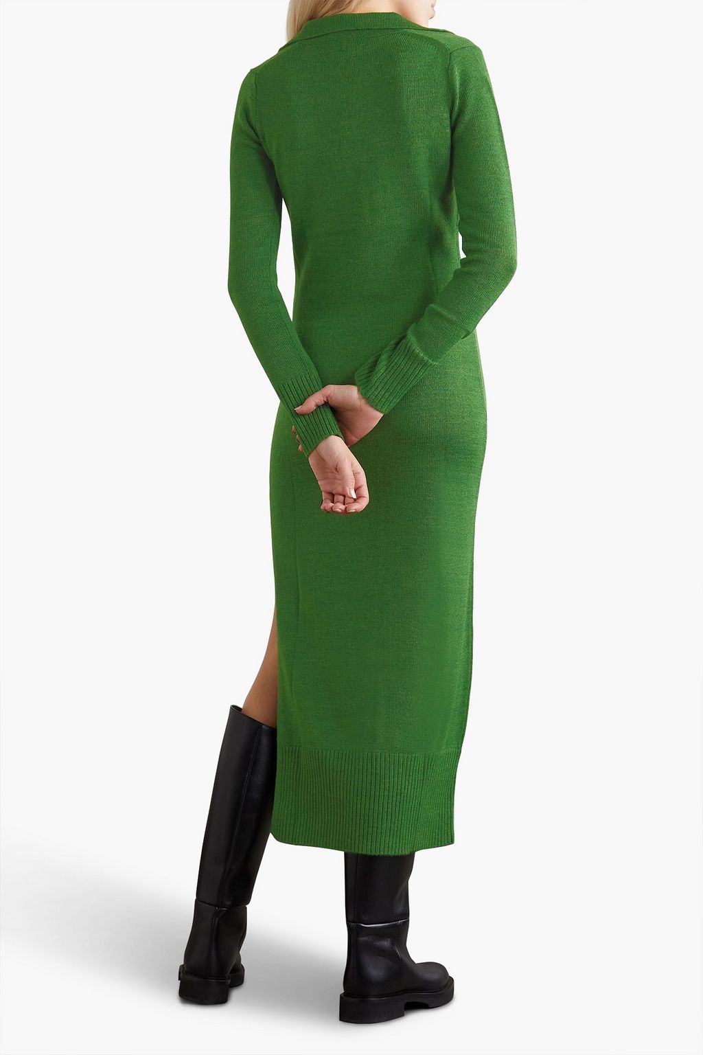 STAUD Crown merino woolblend midi dress Sale up to 70 off THE