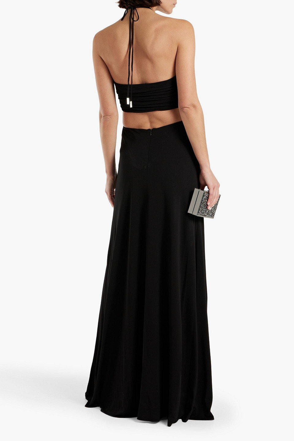 HALSTON EVA CUTOUT JERSEY HALTERNECK GOWN 3074457345635099638
