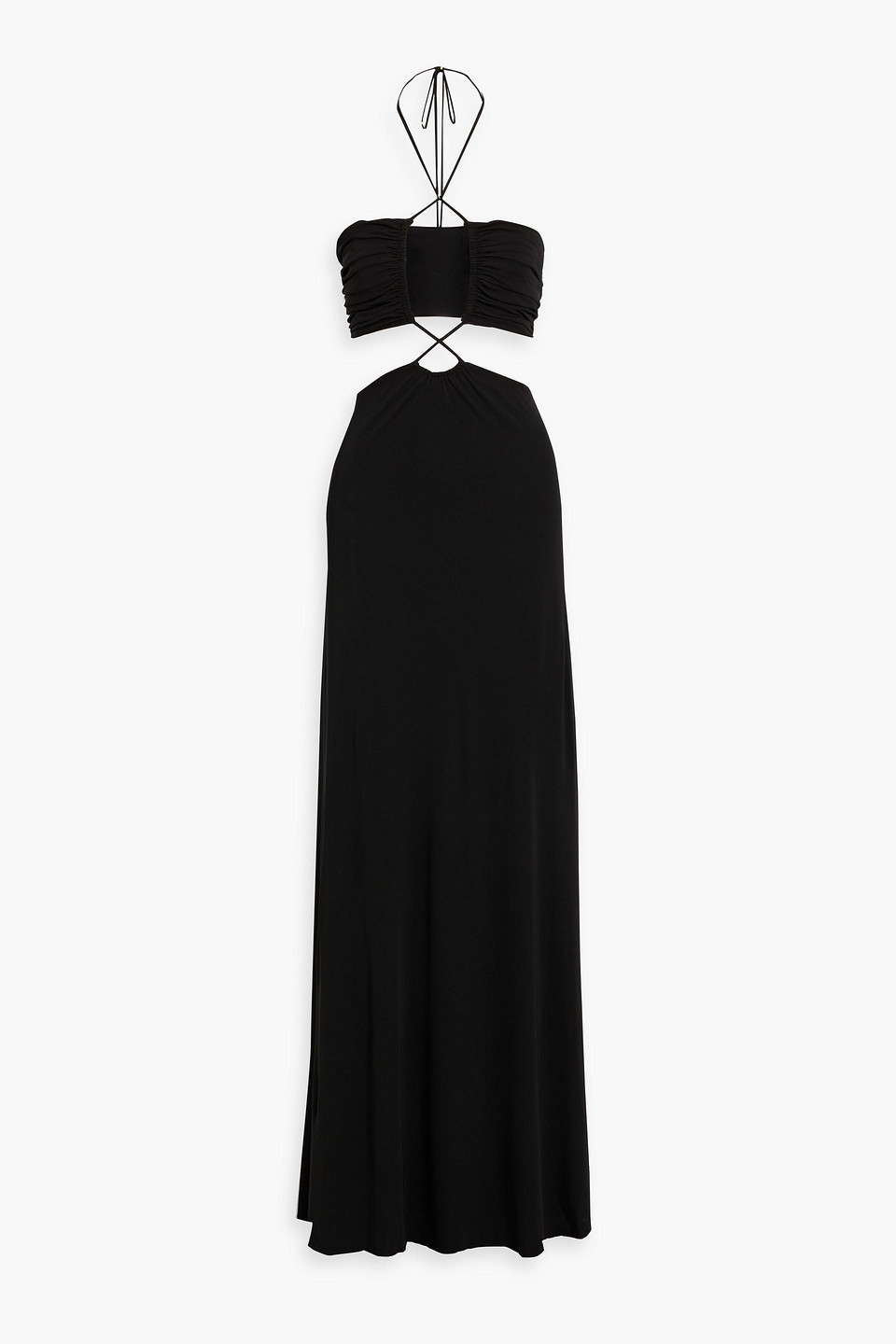 Eva cutout jersey halterneck gown