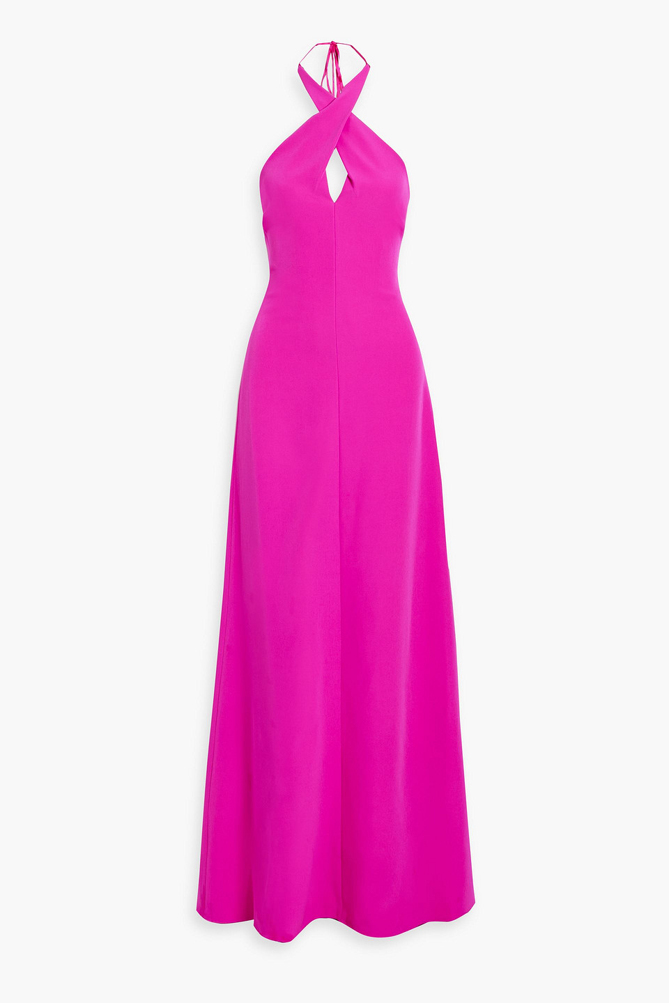 Halston Gabridla crepe halterneck gown