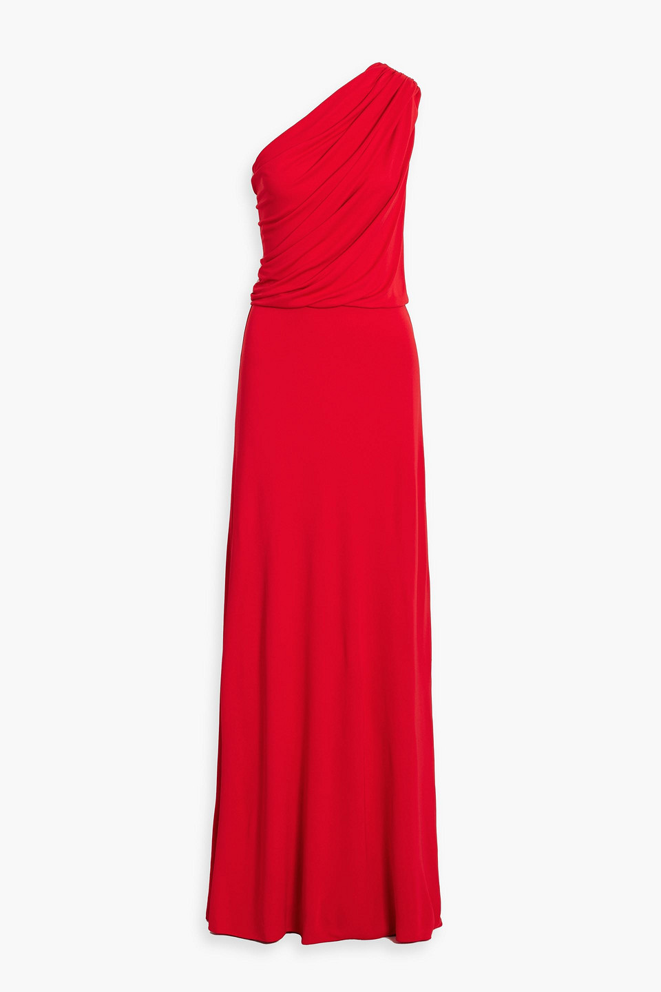 Halston Charles one-shoulder draped jersey gown