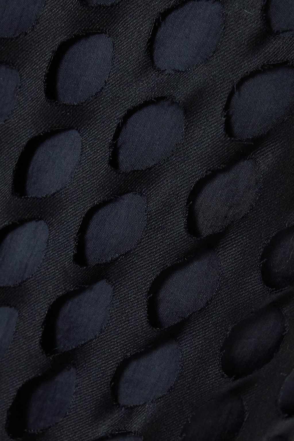 MAISON MARGIELA Hose mit geradem Bein aus Twill aus einer Wollmischung in Distressed-Optik mit Cut-outs