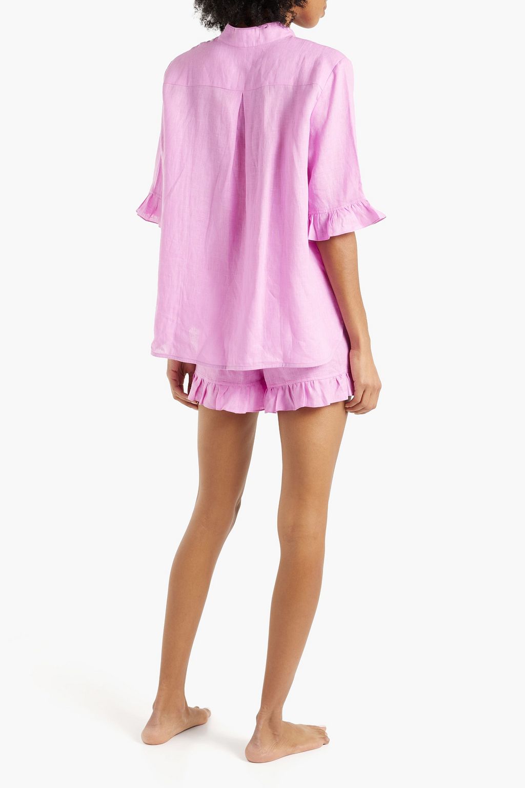 SLEEPER Ruffled linen pajama set Sale up to 70 off THE